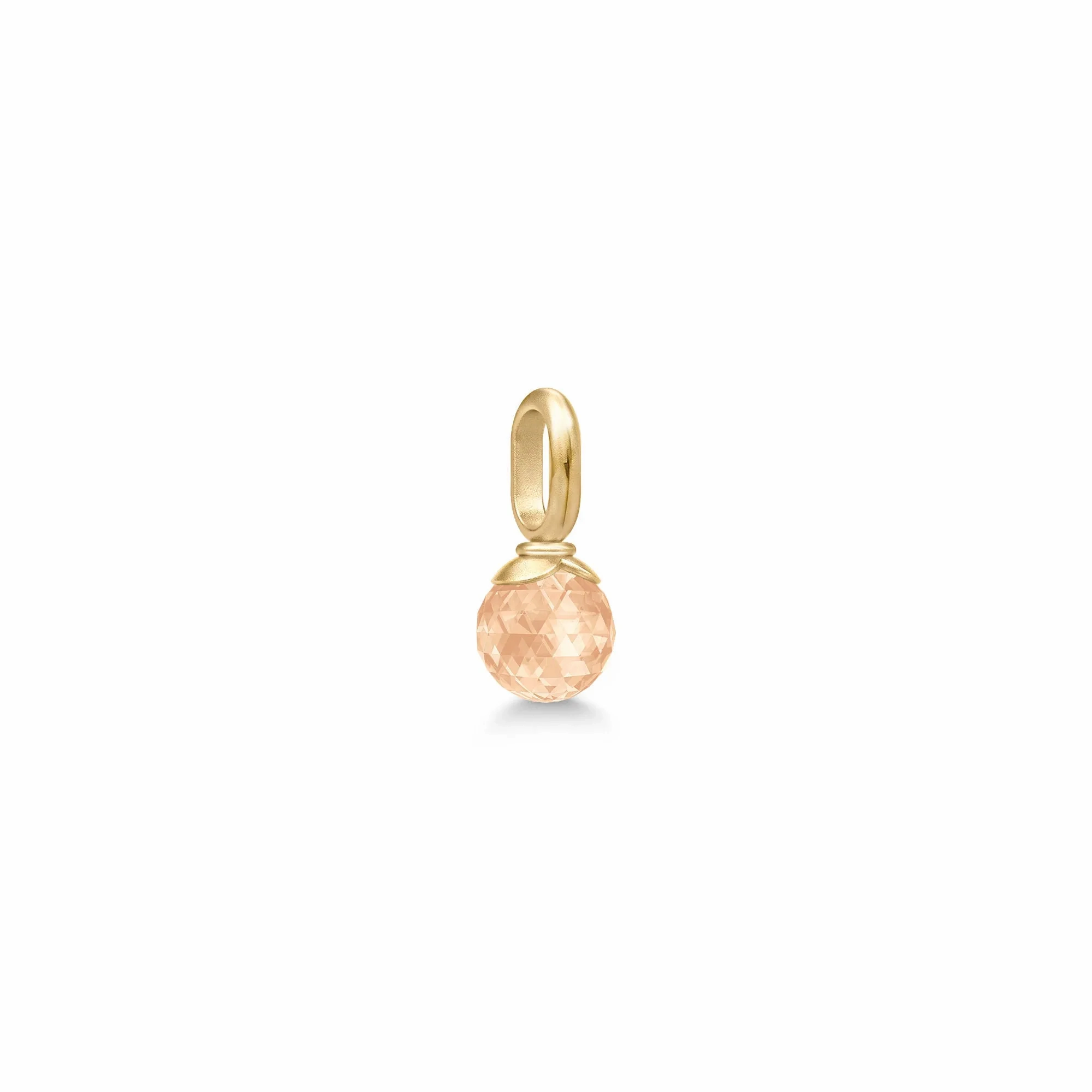 Berry Small Gold Plated Pendant w. Peach Morganite Crystal