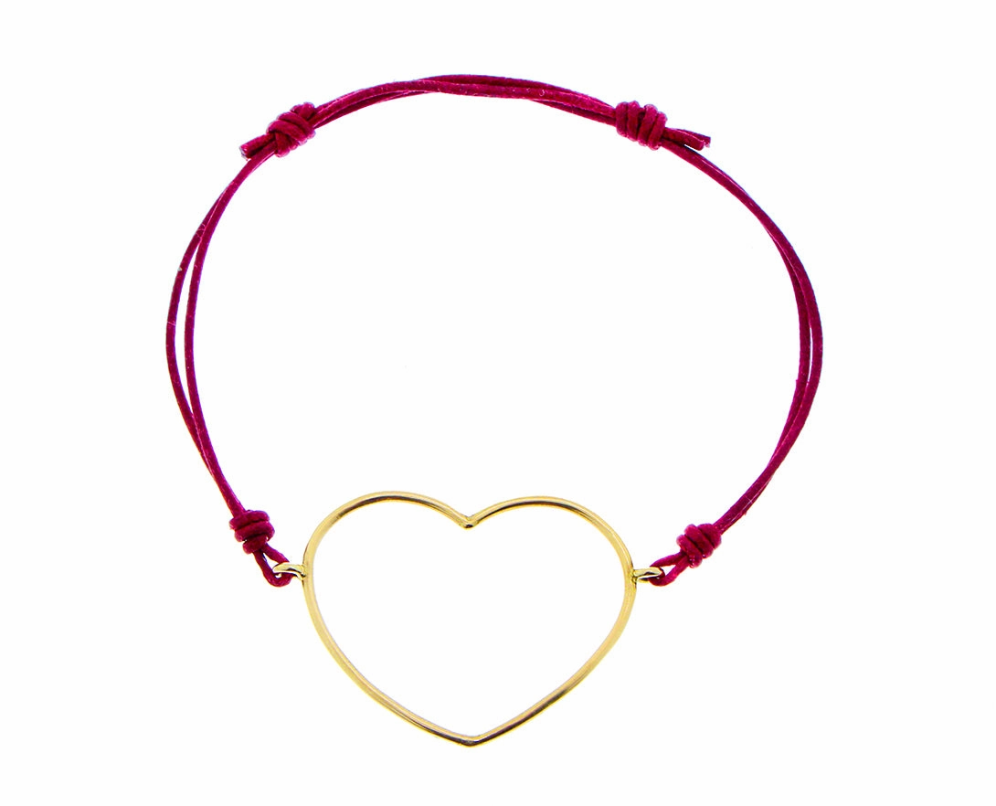 Big yellow gold heart bracelet hand-chain-bracelet  