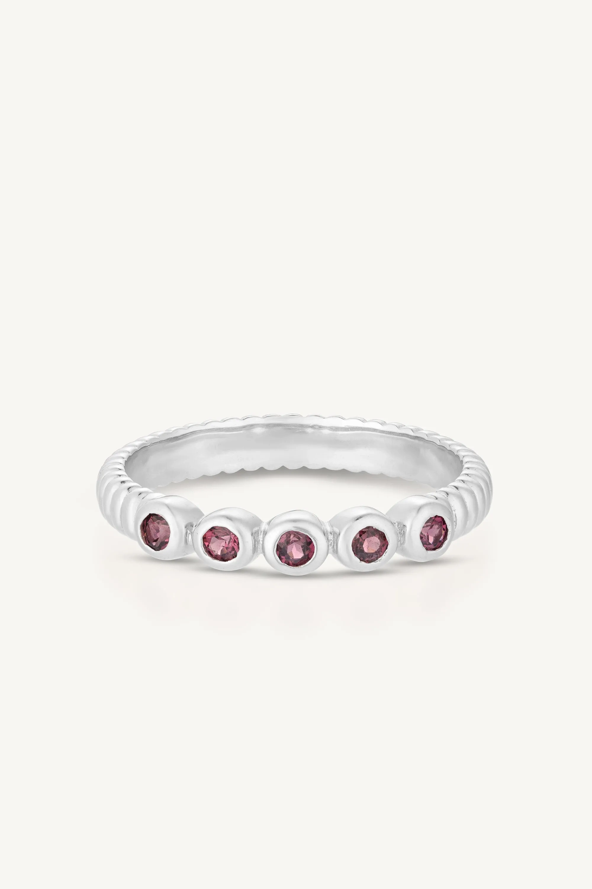 Binded Rhodolite Silver Stacker