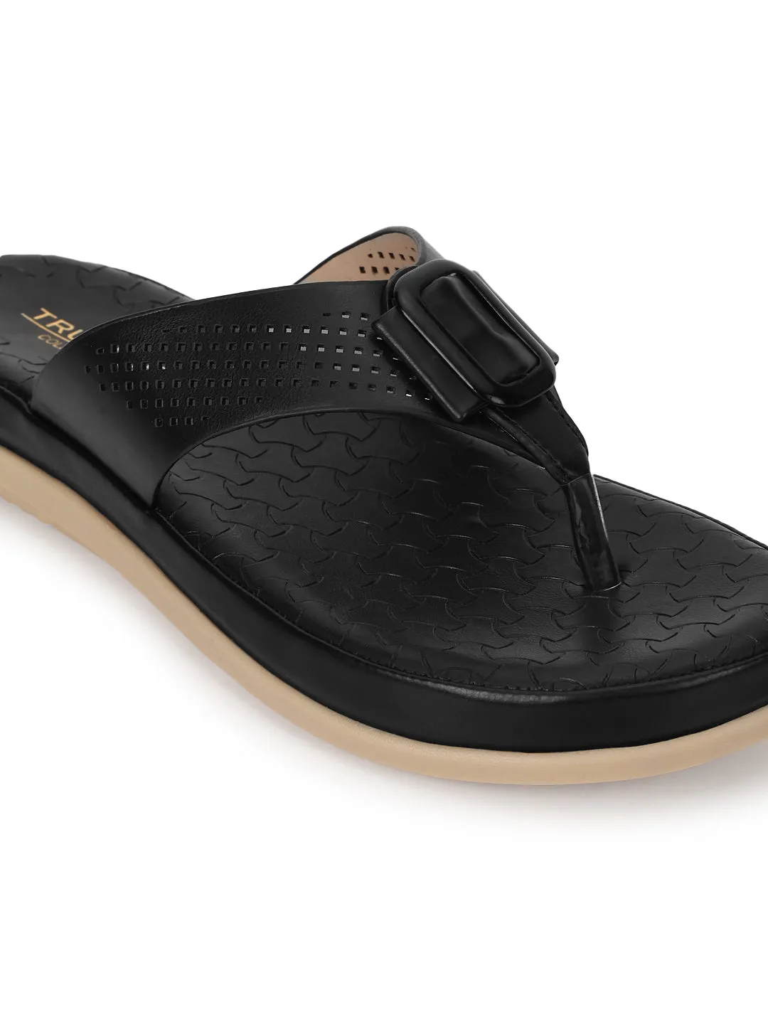 Schwarze PU-Slip-On-Flats (TC-ST-015-BLK)