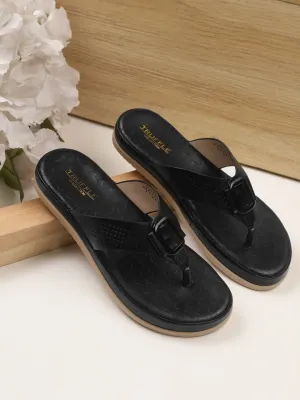 Schwarze PU-Slip-On-Flats (TC-ST-015-BLK)