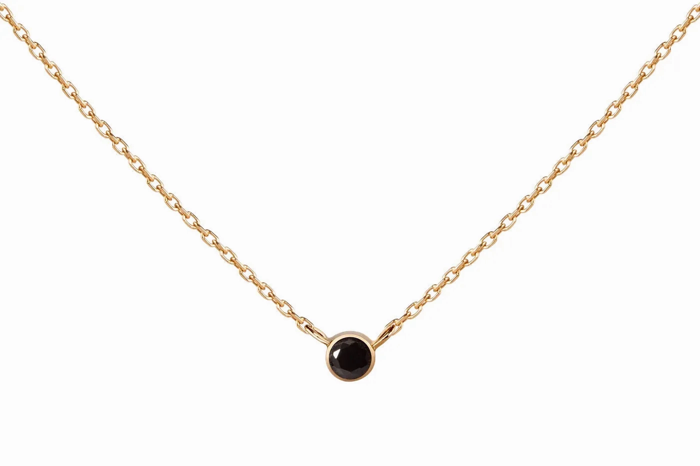 Black Diamond 14K Gold Necklace