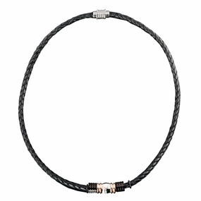 Black Diamond Leather Necklace 