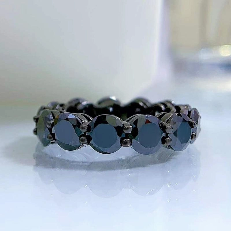 Black Diamond Round Men And Women Ring