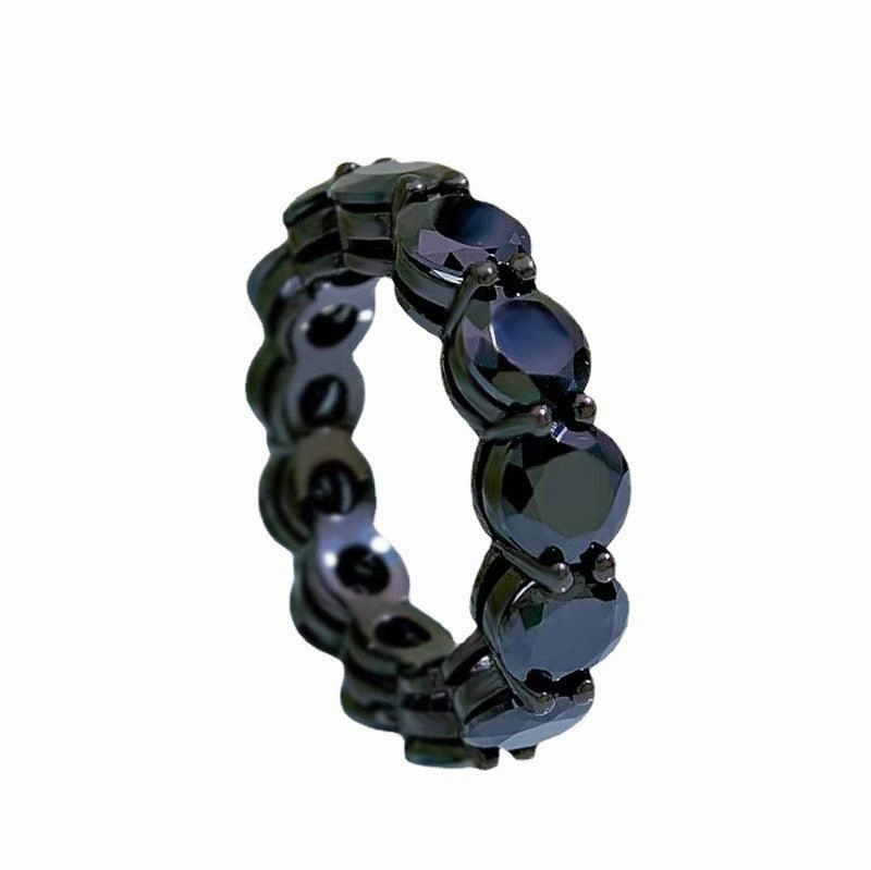 Black Diamond Round Men And Women Ring