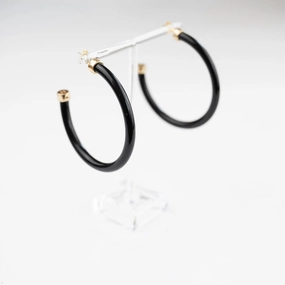 BLACK HOOP EARRINGS ear-ear-stud  