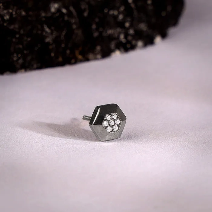 Black Rhodium Adam Stud For Him