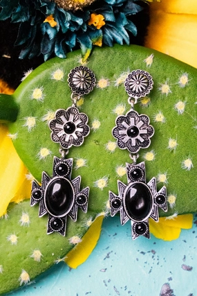 Black Tularosa Silvertone Earrings texture-rose-gold  