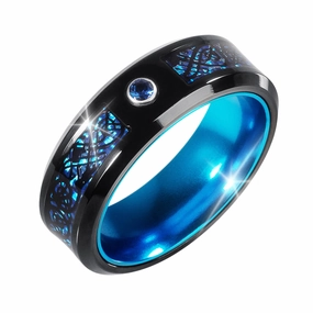 Blaze Blue Band Men's Ring 