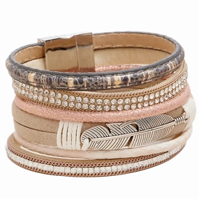 Blazin Roxx Bracelet Heart CHarm texture-rose-gold  
