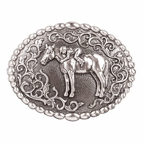 Blazin Roxx First Horse Love Belt Buckle texture-rose-gold  