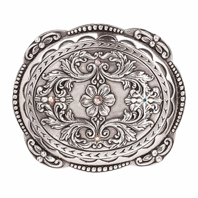 Blazin Roxx Rhinestone Flower Belt Buckle texture-rose-gold  