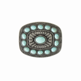 Blazin Roxx Southwest Turquoise Stone Belt Buckle texture-rose-gold  