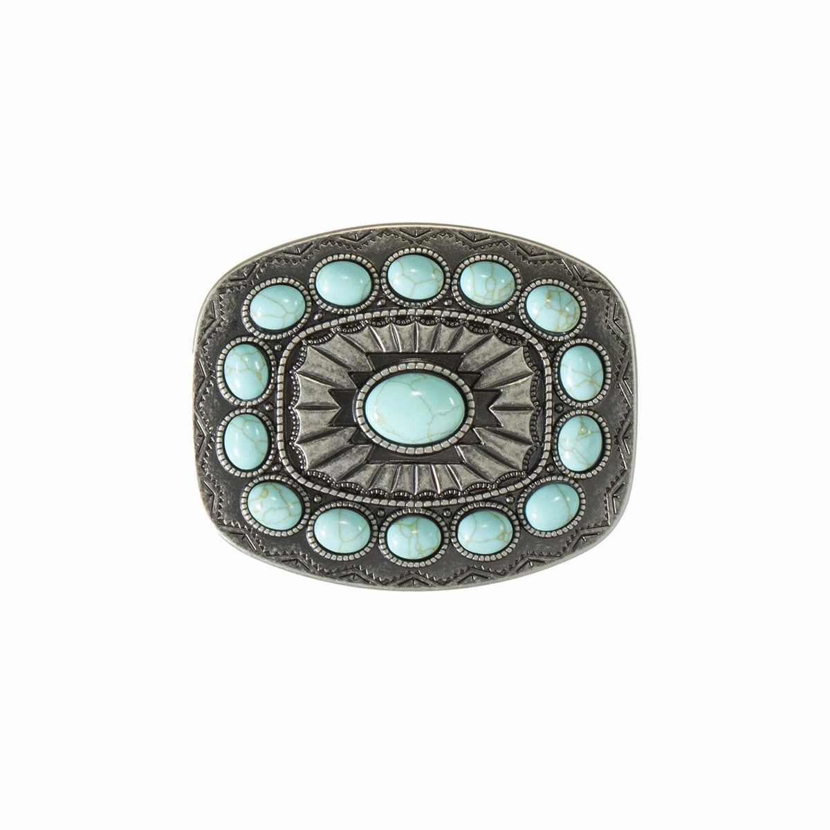 Blazin Roxx Southwest Turquoise Stone Belt Buckle texture-rose-gold  