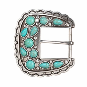 Blazin Roxx Two Piece Turquoise Buckle Belt Buckle texture-rose-gold  