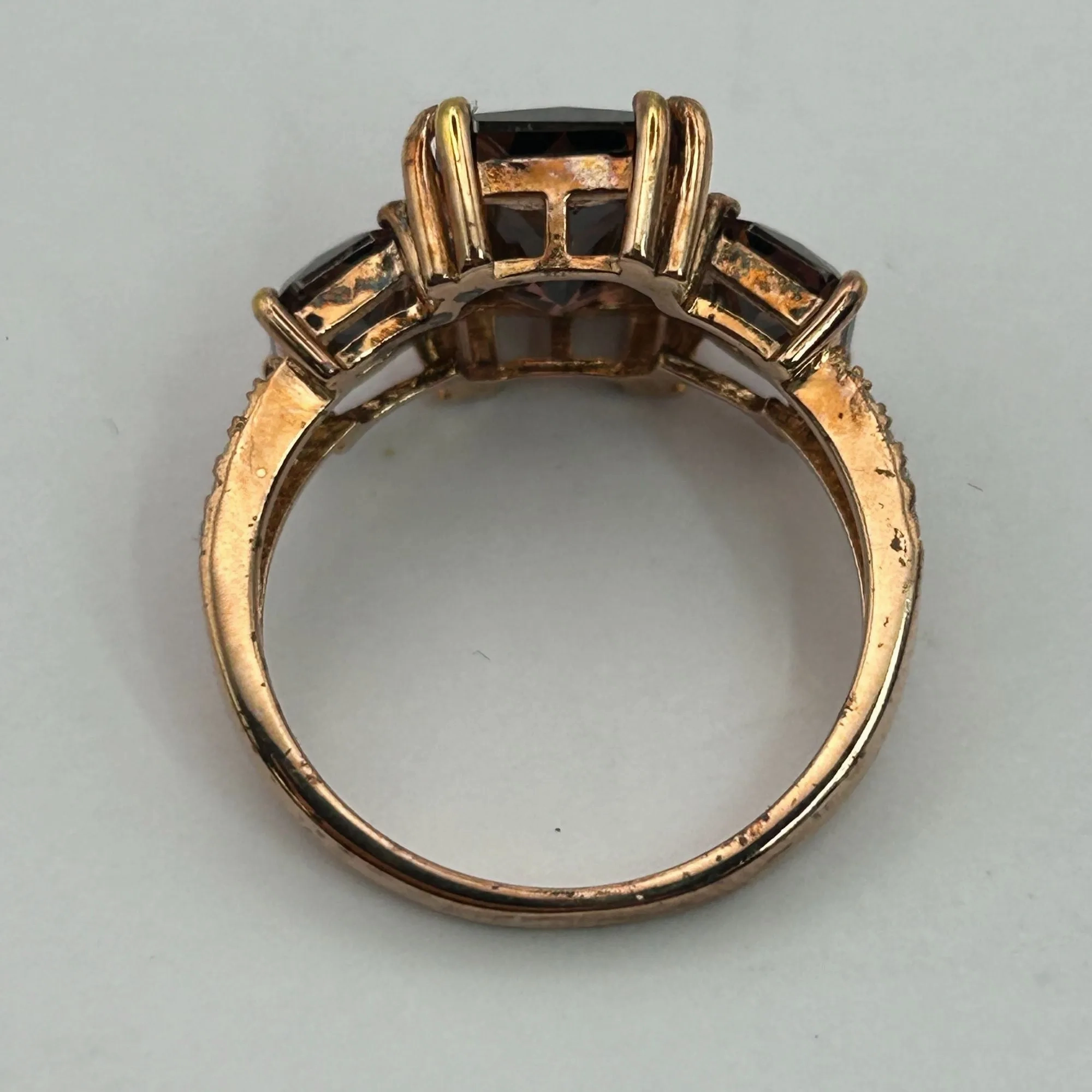 Blush And White Cubic Zirconia 18k Rose Gold Over Silver Ring 9.75ctw SIZE 8