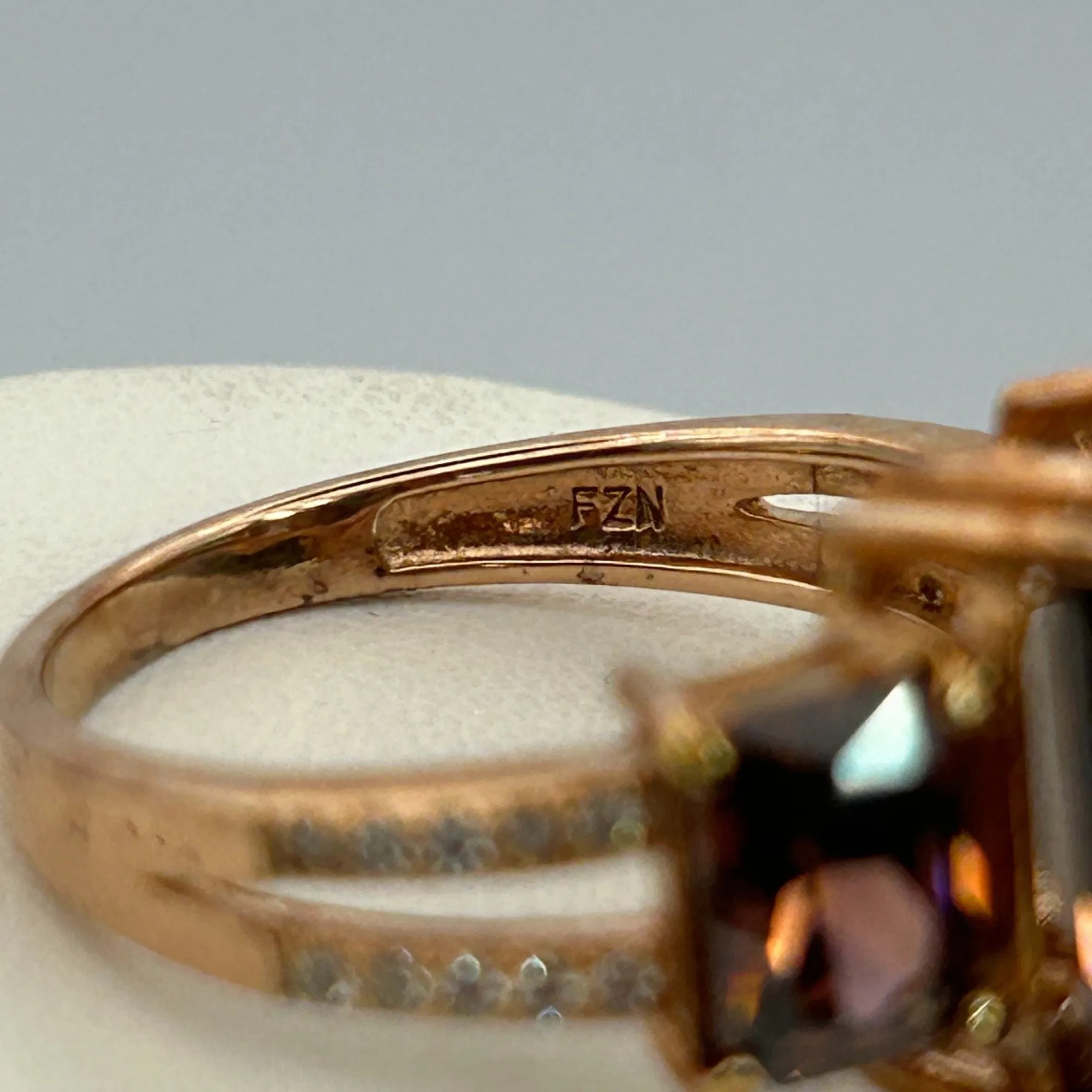 Blush And White Cubic Zirconia 18k Rose Gold Over Silver Ring 9.75ctw SIZE 8