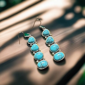Bohemian Stone Earrings texture-rose-gold  