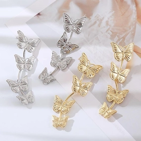Bohemian Vintage Butterfly Drop Earrings - Trendy Long Metal Statement Jewelry for Women 
