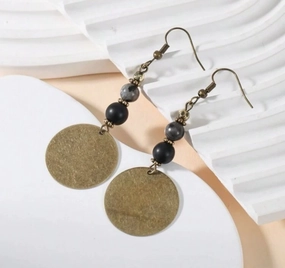 Boho Dangle Earrings texture-rose-gold  