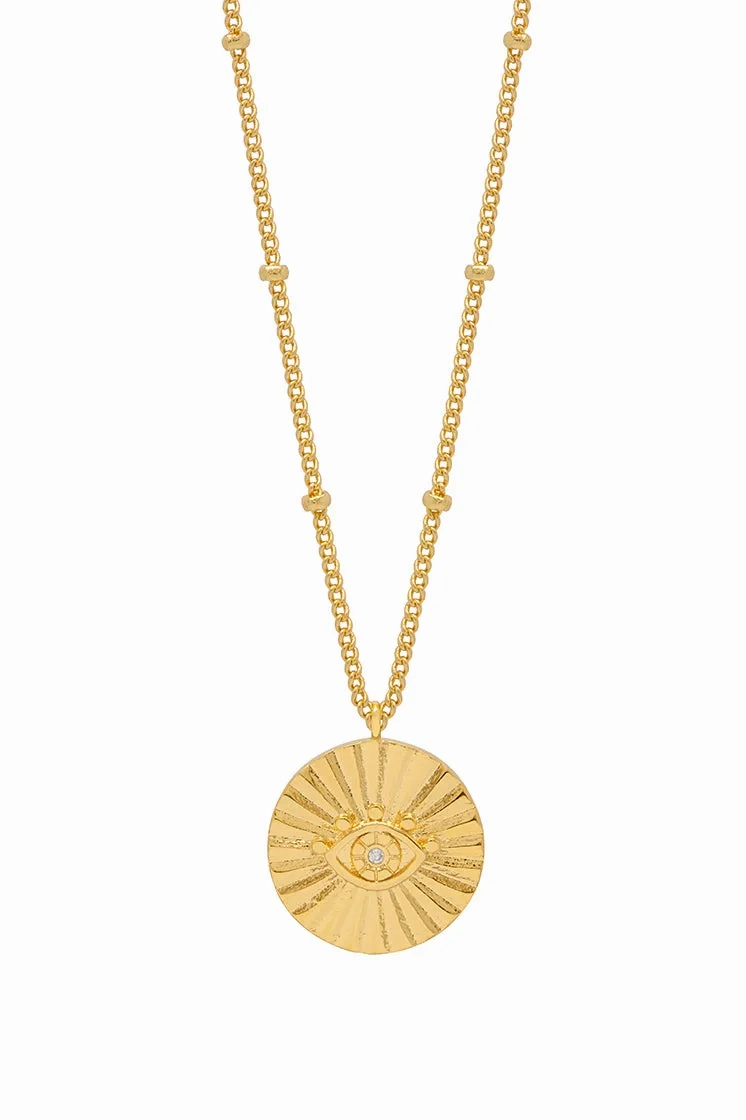 Boho Eye Coin Necklace