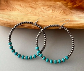 Boho Pearl Hoop Earrings texture-rose-gold  