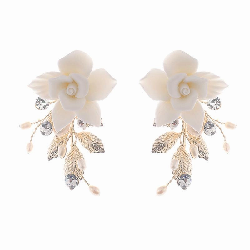 Bridal Headwear Hair Comb Earrings Set Retro Temperament