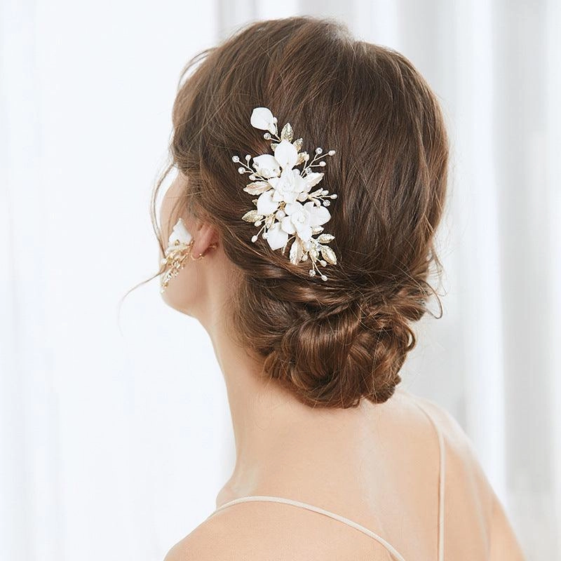 Bridal Headwear Hair Comb Earrings Set Retro Temperament