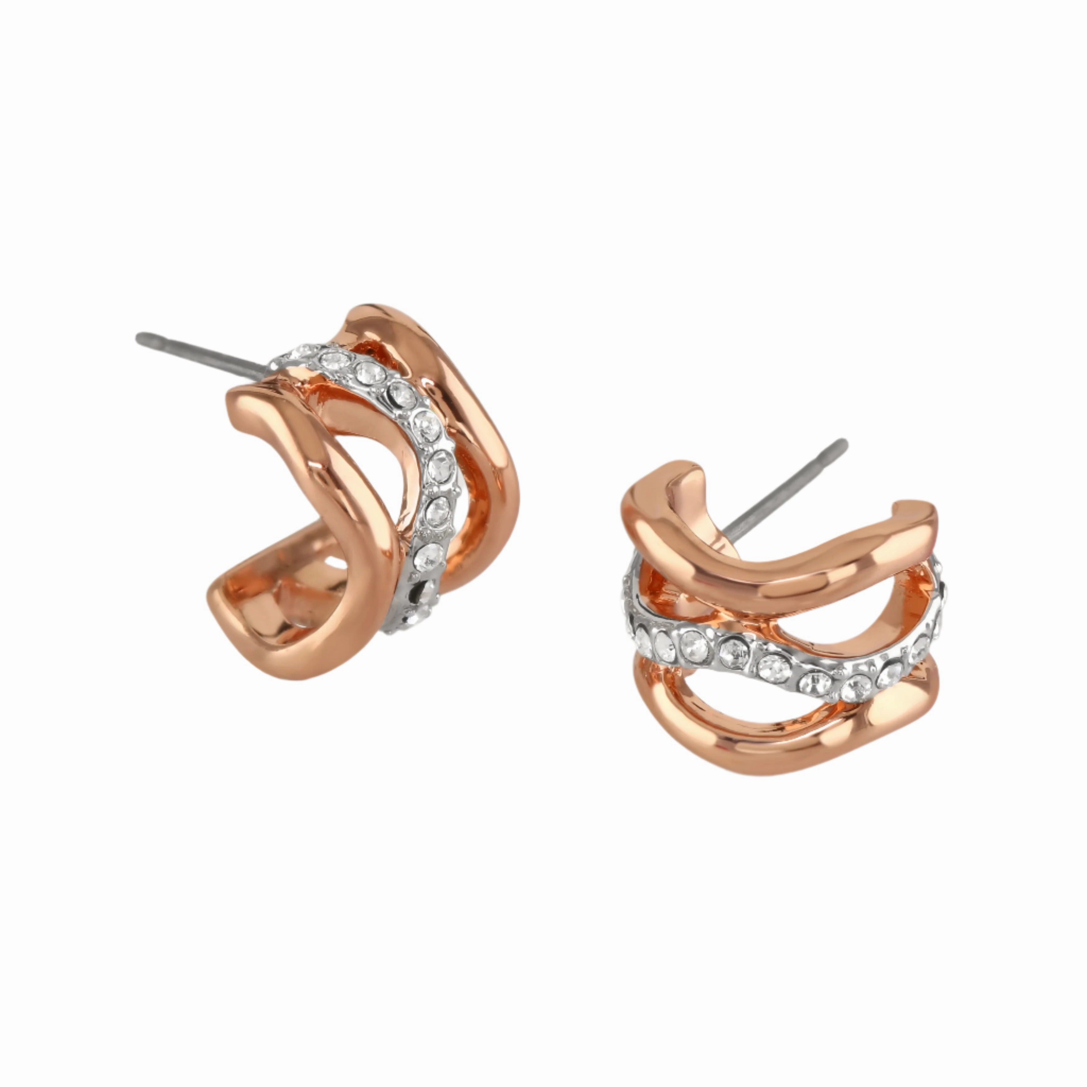 Buckley London Bayswater Hoops Earrings Rose Gold Rose Gold Two Tone O/S SS24 