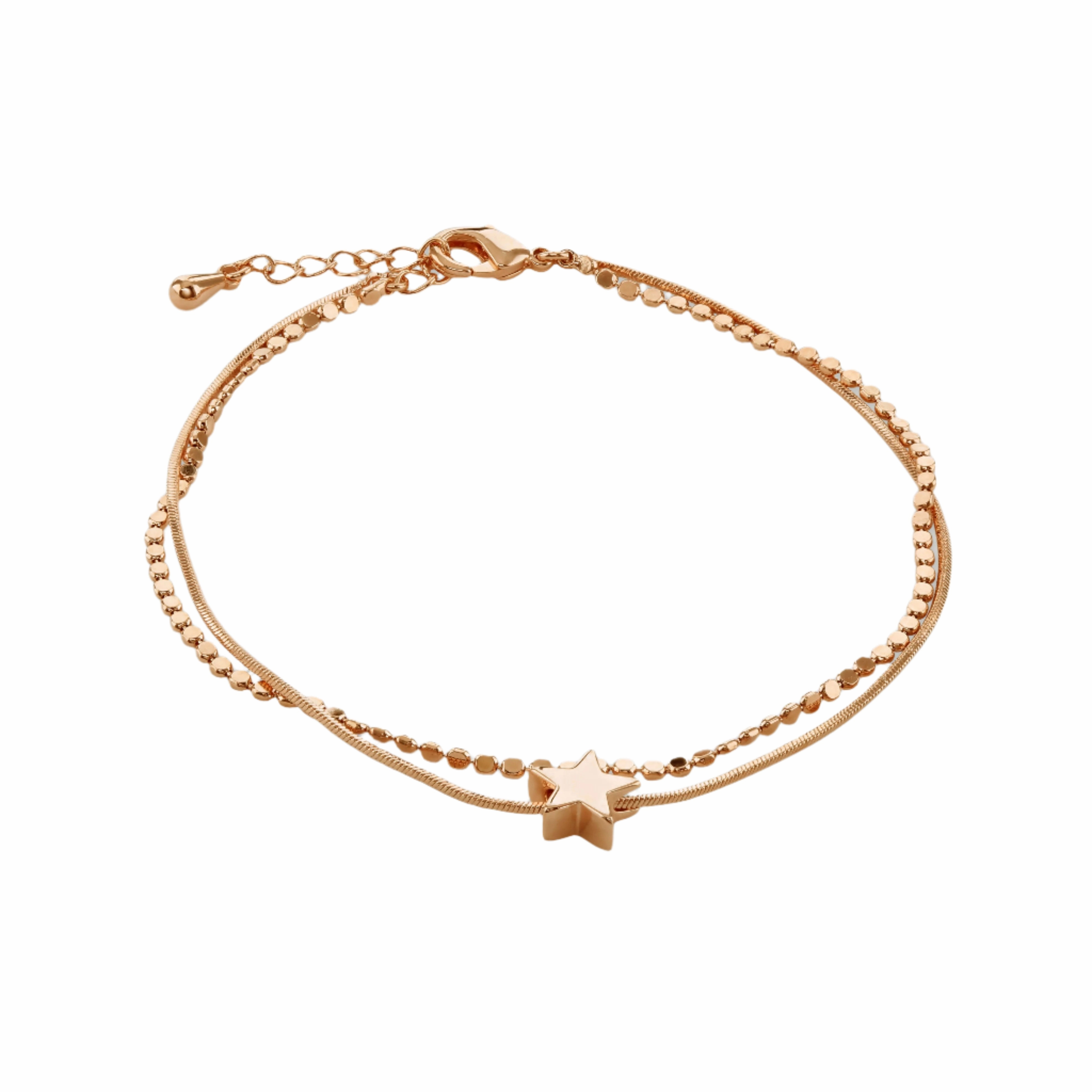 Buckley London Double Chain Star Charm BraceletRose Gold SS25 fashion-jewelry  