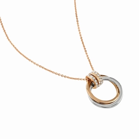 Buckley London Polished And Crystal Double Hoop Pendant Rose Gold SS25 fashion-jewelry  