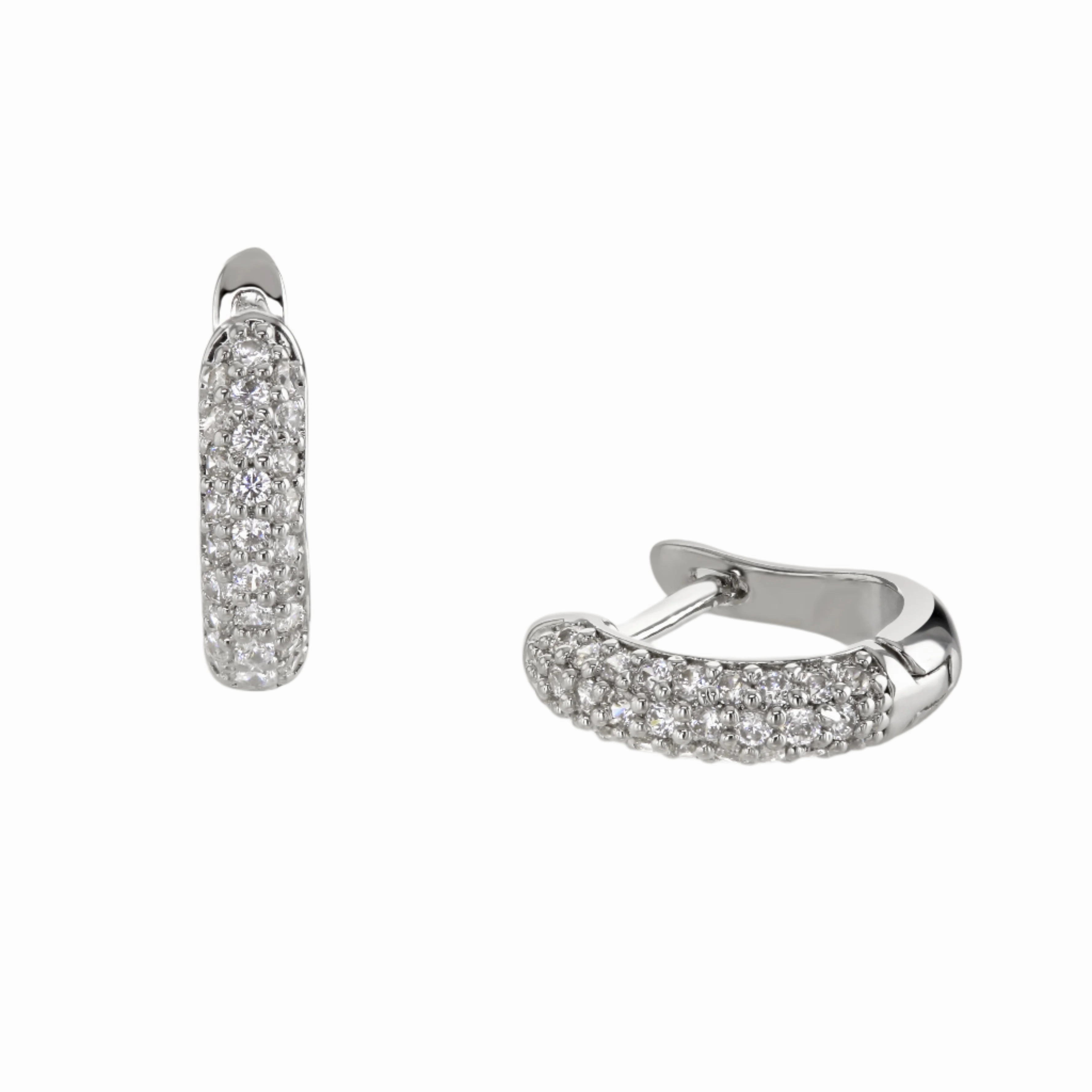 Buckley London Rhodium Cluster Hoop Earrings Silver SS25 fashion-jewelry  