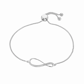 Buckley London Silver Infinity Stone Adjustable Bracelet Silver fashion-jewelry  