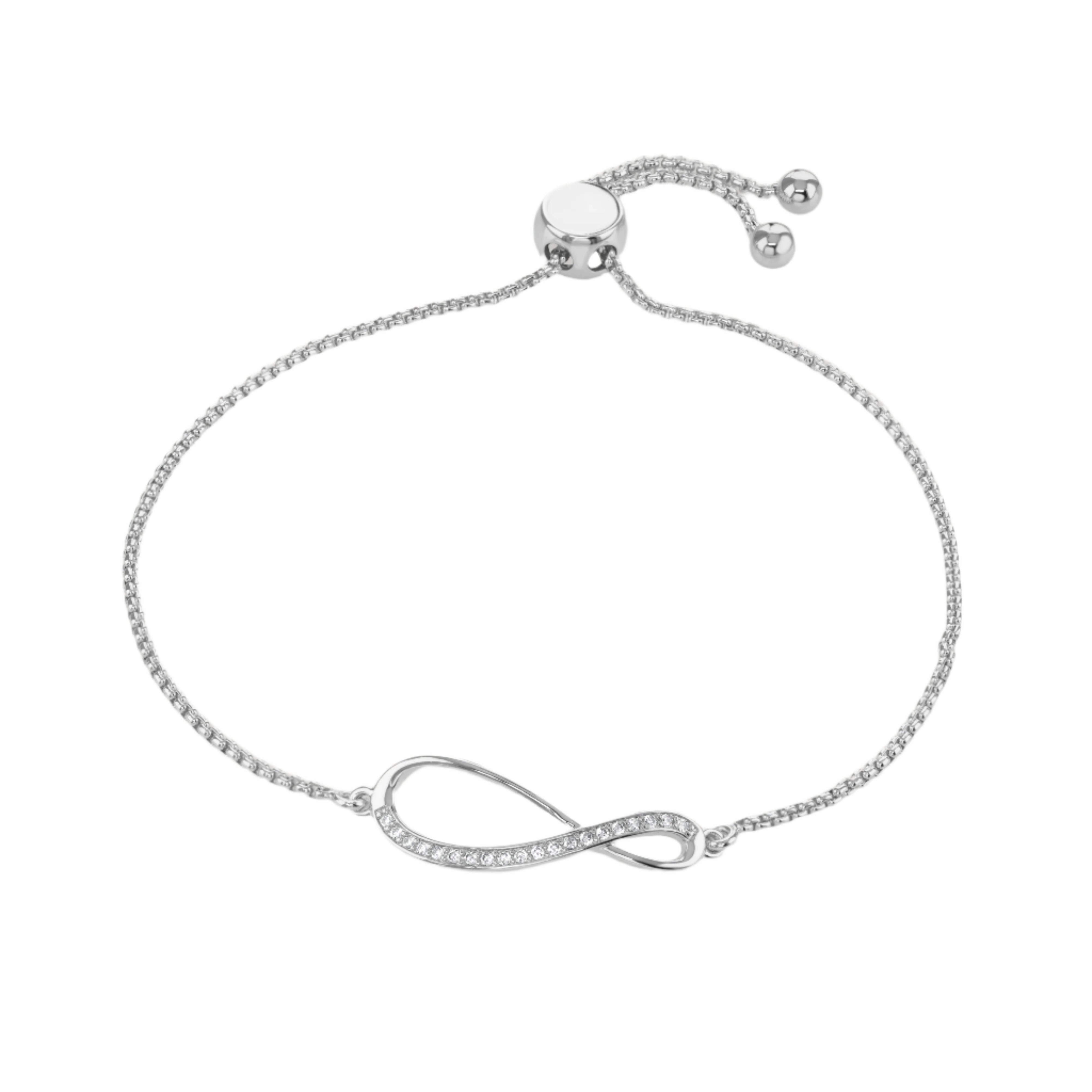 Buckley London Silver Infinity Stone Adjustable Bracelet Silver fashion-jewelry  