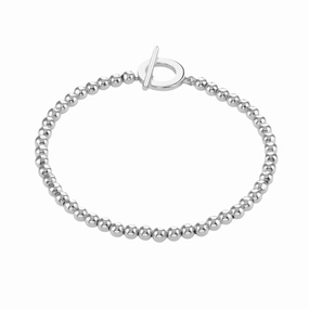 Buckley London Silver T-Bar Beaded Bracelet Silver SS25 fashion-jewelry  