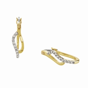 Buckley London Two-Tone Pave And Polished Tide Earrings Gold fashion-jewelry  