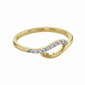 Buckley London Two-Tone Pave And Polished Tide Ring Gold fashion-jewelry  