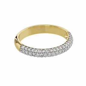 Buckley London TwoTone Pave Cluster Ring Gold   Rhodium Large fashion-jewelry  