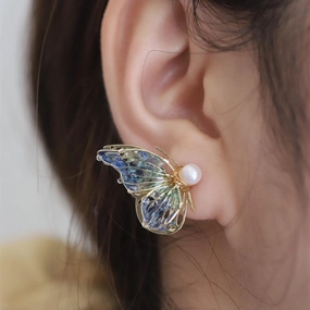 Butterfly Lady Sterling Silver Stud Earrings 