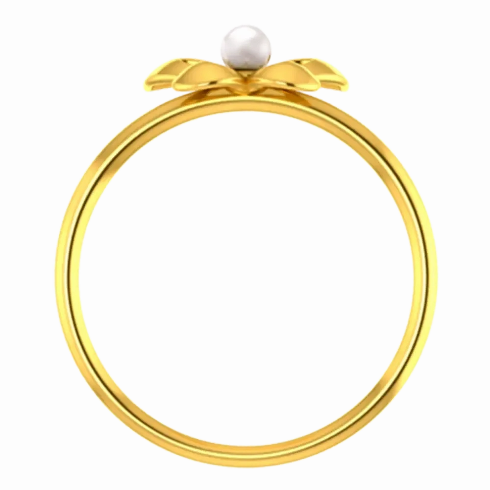 Butterfly Shaped 22k Gold Ring With A Pearl Centre