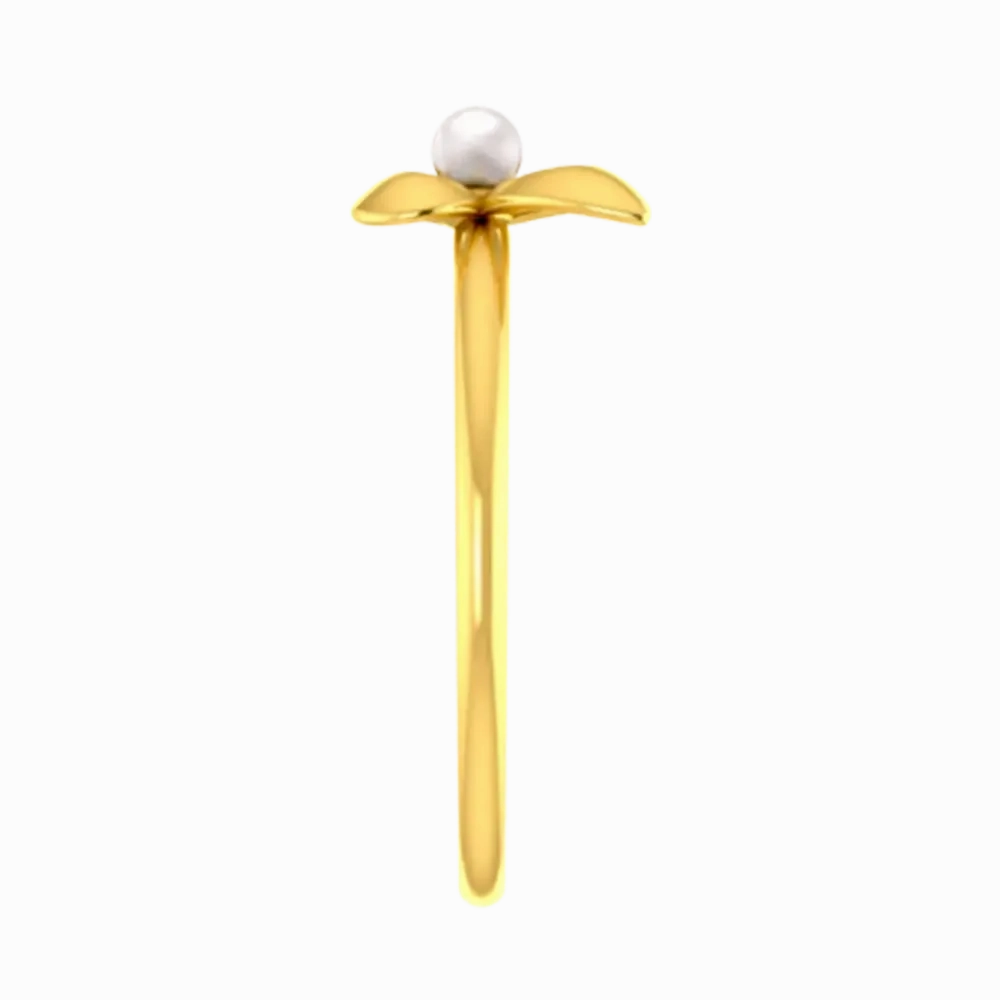 Butterfly Shaped 22k Gold Ring With A Pearl Centre