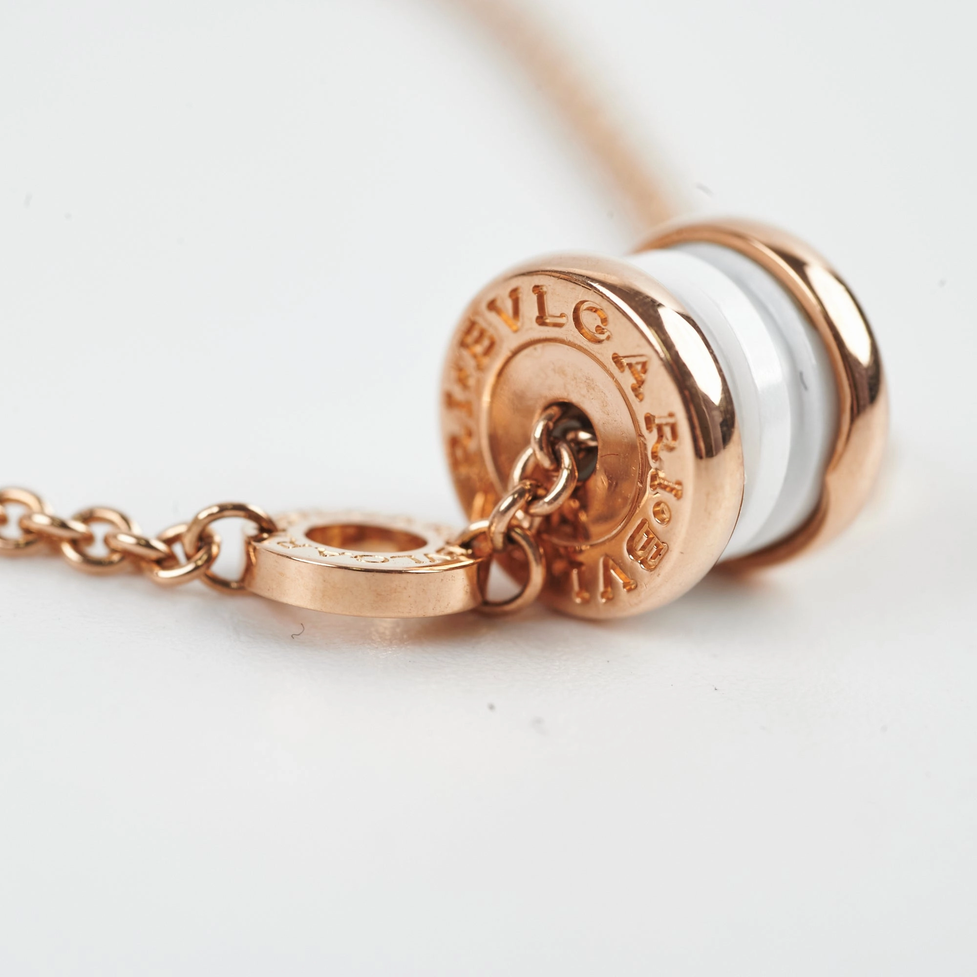 Bvlgari B.Zero 1 Bracelet Pink Gold White Ceramic