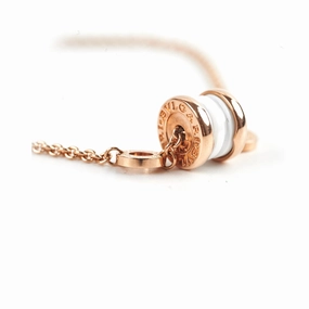 Bvlgari B.Zero 1 Bracelet Pink Gold White Ceramic hand-chain-bracelet  