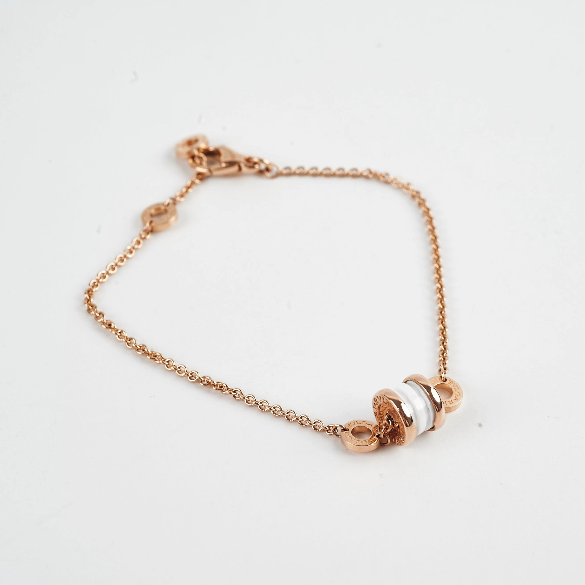 Bvlgari B.Zero 1 Bracelet Pink Gold White Ceramic