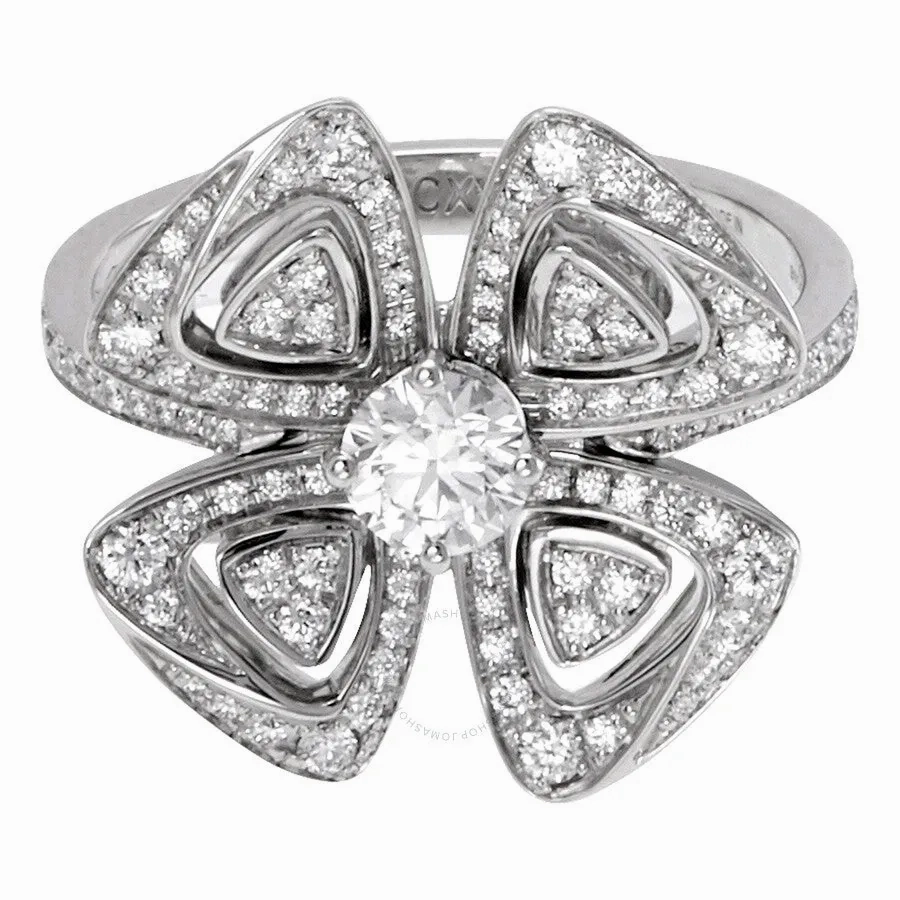 BVLGARI Fiorever Ladies 18k White Gold 0.64 CT Diamond Ring,