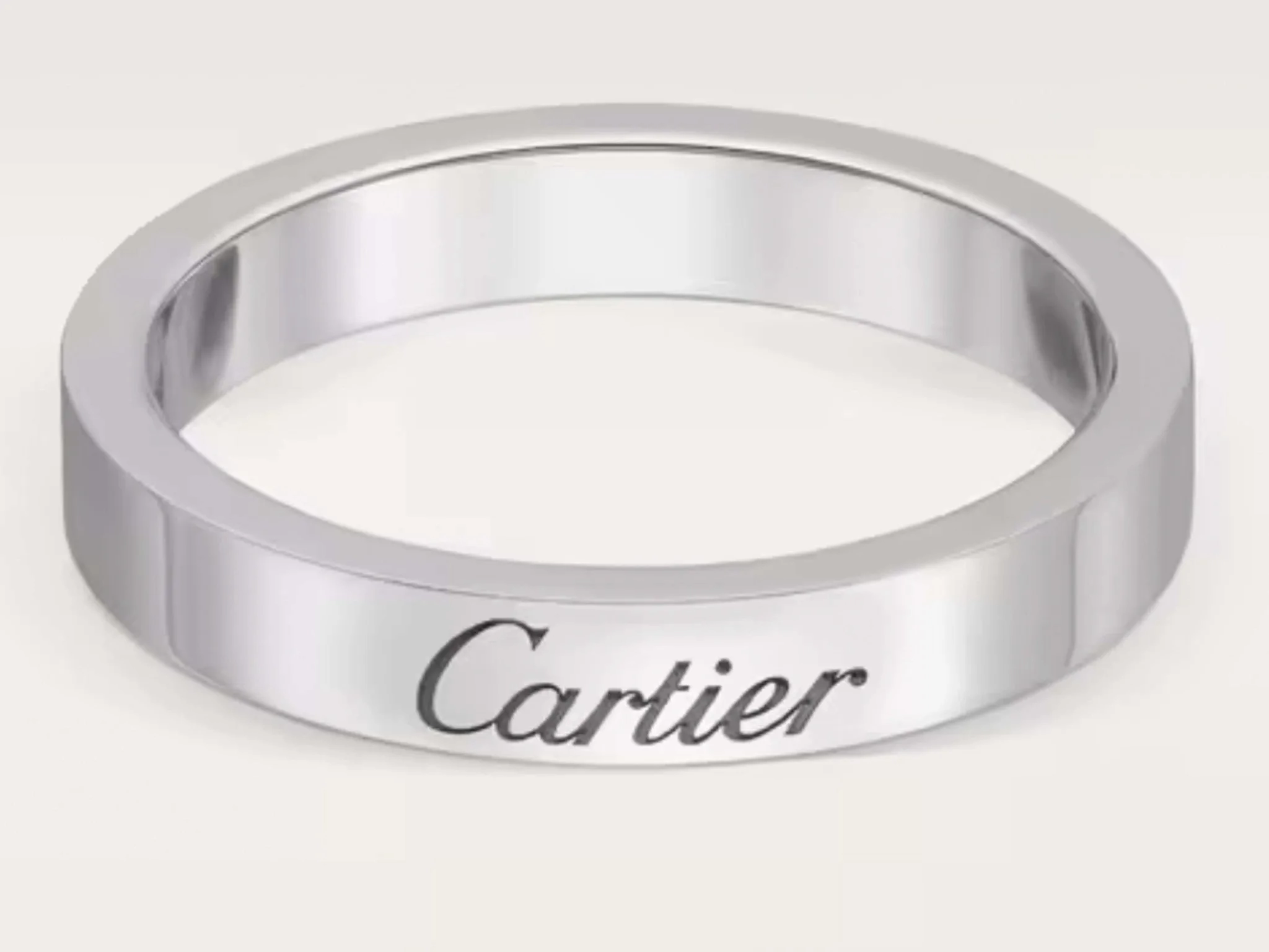 C De Cartier Wedding Band in Platinum