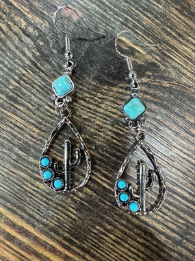 Cactus Drop Earrings texture-rose-gold  