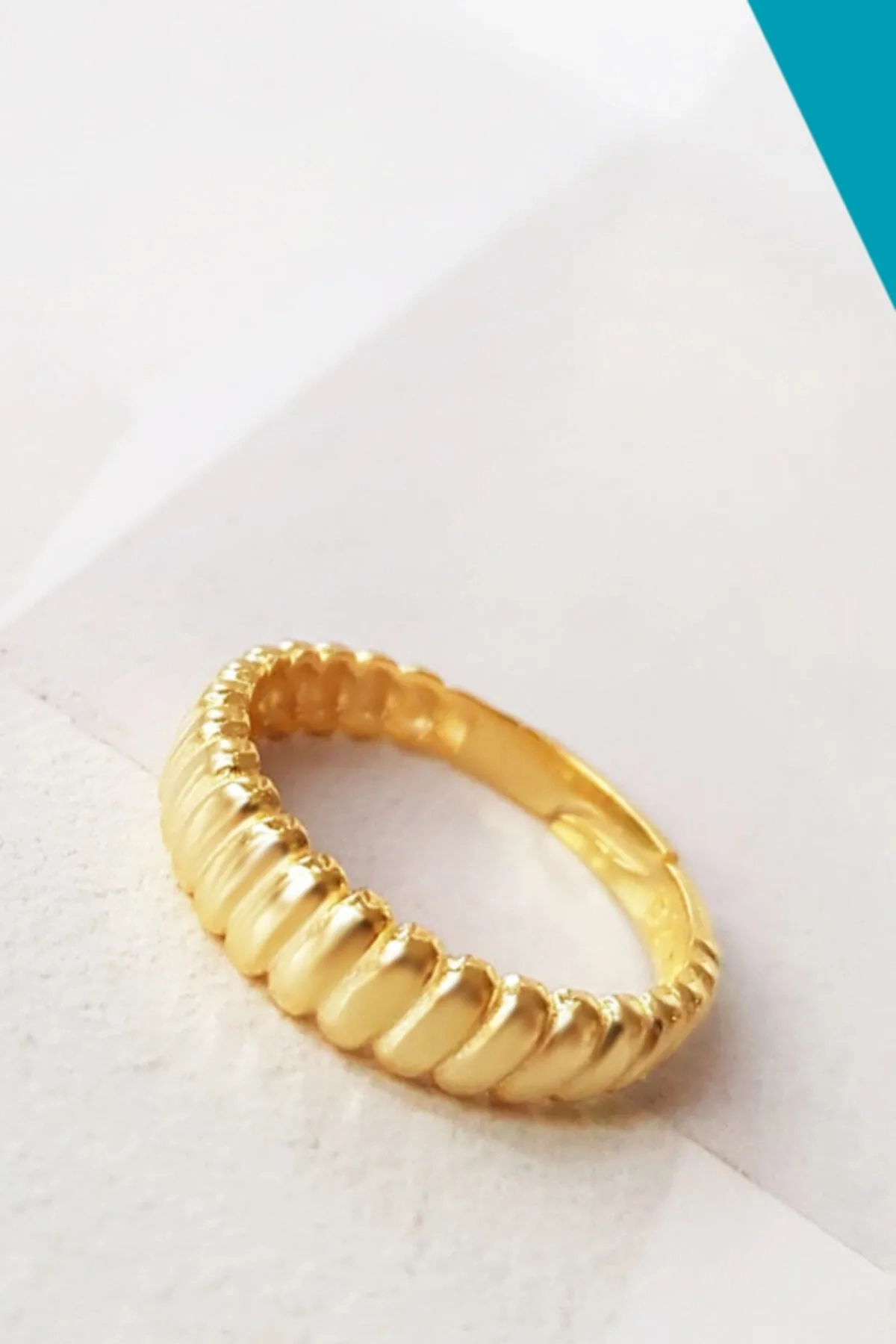 Cambered Thin Ring - 926 Sterling Silver with Gold Plating