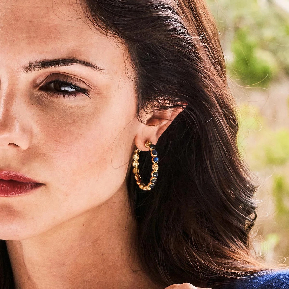 CAPUCINE DE WULF - BERRY GEM MEDIUM BLUE LABRADORITE EARRINGS