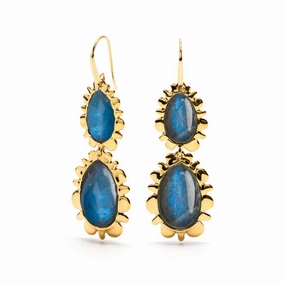 CAPUCINE DE WULF - BLISS DOUBLE DROP BLUE LABRADORITE EARRINGS ear-ear-stud  